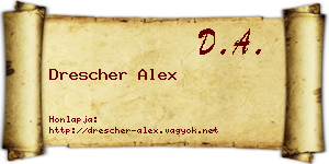 Drescher Alex névjegykártya